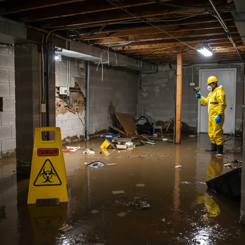 Flooded Basement Electrical Hazard in Mangonia Park, FL Property